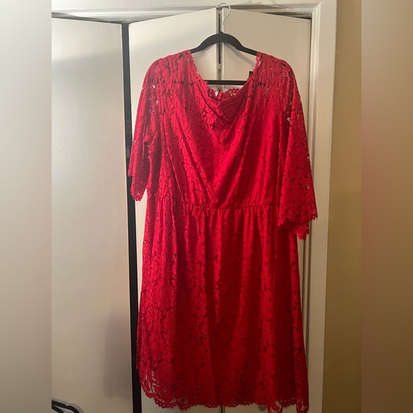 Lane Bryant Red Lace Dress - Picture 1 of 2